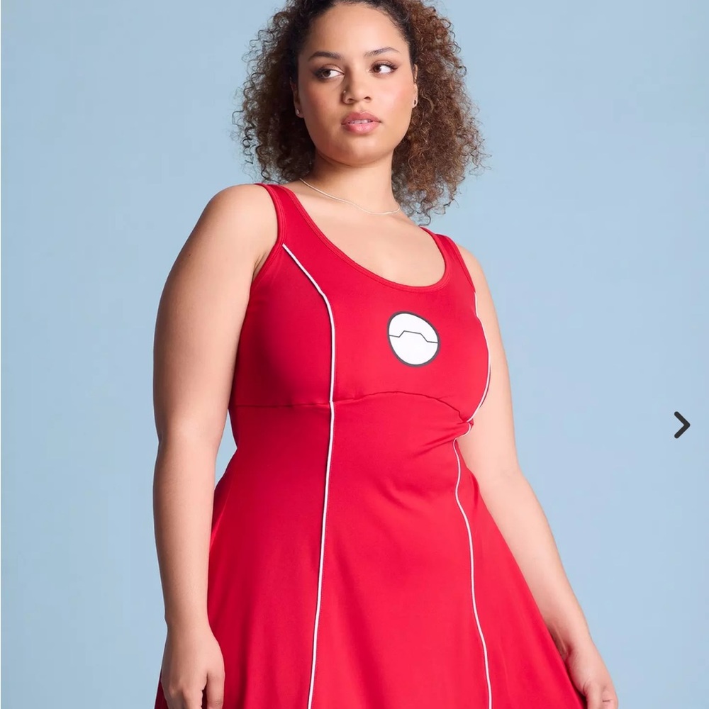 EUC Disney Box Lunch Baymax Big Hero Red One Piece Swimsuit/Active Dress Size 3x - Picture 2 of 14